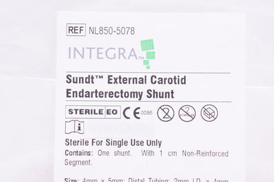 Integra NL850-5078 Sundt External Carotid Endarterectomy Shunt, Size 4 x 5mm (x)